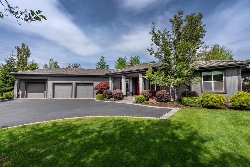 Lovely single level home offering 3 Bedrooms, 3 1/2 Bath an office and 3-car garage located along the 3rd fairway of Broken Top golf course. Inviting entrance opens to a light filled and cheerful great room that flows effortlessly into the gorgeous Kirsti Wolfe designed gourmet kitchen; showcasing a spectacular quartz and recycled glass island, newer ovens, wine refrigerator, 2 breakfast bars and dining nook. In addition to the master suite, with inviting patio views, cozy fireplace, walk-in closet and spa-like bath, this inspiring residence offers two full en-suite guest suites and den/office. Nestled on a beautifully landscaped, oversized .66-acre lot that provides a unique level of privacy and space, family and friends will be inspired to gather and enjoy the wonderful outdoor entertaining areas that extend seamlessly from the interior of the home. Some furnishings may be available for purchase outside of escrow.