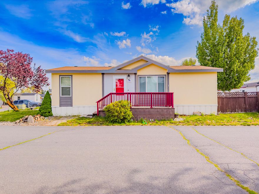Turn Key! Well kept 3 Bedroom, 2 Bath, in a family friendly all-ages 4 star park.  This charming home with stylish kitchen and an open floor plan,  complete with vaulted ceilings, make it feel even more spacious. The large walk in shower with bench and grab bars is a nice upgrade.  A carport is a nice added touch and secure extra storage room as well as a garden shed.  Landscaped grounds with common areas in close proximity to area golf, shopping, churches, and recreation. House Pets allowed with Park Managers Approval. Sale is subject to park approval. Potential buyer must fill out park application and complete background check.  RV/ Boat Storage is available. Park Fee is $484 mo. w/$484 fully refundable deposit required.
