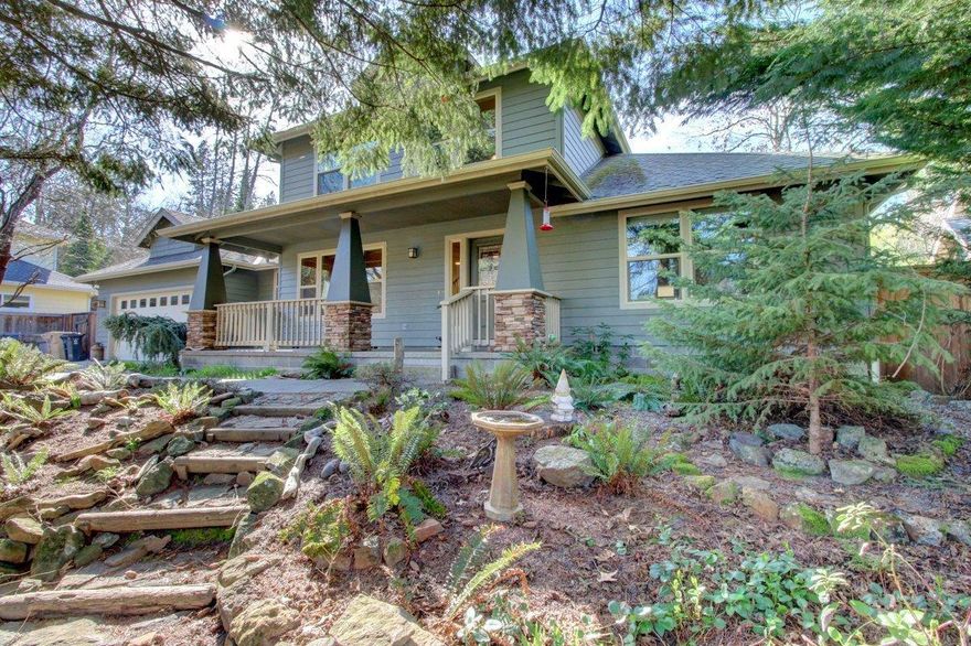 A FIRST TIME on the MARKET! Spacious front porch, private tranquil creek-side setting in desirable NW Grants Pass. This craftsman style, custom 3 bdrm, 2.5 bath shows pride of ownership throughout with attention to detail. Extra-large kitchen with imported tile counter tops/backsplash , built-in-vac, double paned windows, elegant stained-glass front door, Frank Lloyd Wright lighting fixtures. Even the garage is sound-proofed with extra insulation. Very little yard work due the naturalist landscaping, yet just steps away from a community park for kids to run and play. Master Bedroom is on the main and all appliances are included. 1 Year Home Warranty provided by Sellers.