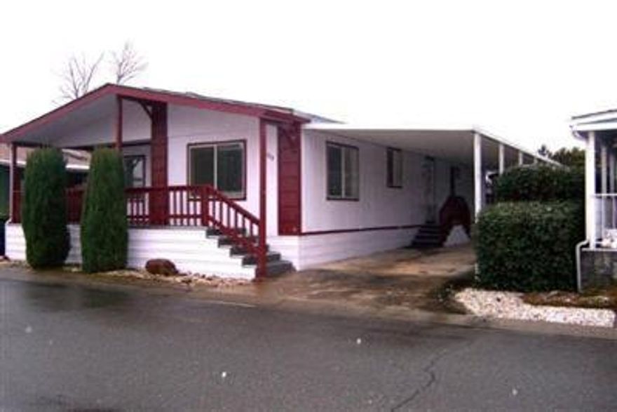 Like new condition, 1989 GoldenWest Home in 55+ Senior PArk. Features include: 1458 sq. ft. per floor plan design. Skylight, all new appl, new paint & floor coverings, new countertops, 2 bedrooms +den, heat pump gives forced air heating & air cond comfort. Covered front deck & long carport w/room for 2 cars end to end. Storage shed, $370 park rent + sep RV pkg avail for extra fee. Easy care yard. In Willow Estates Park South, ready for you to move right in