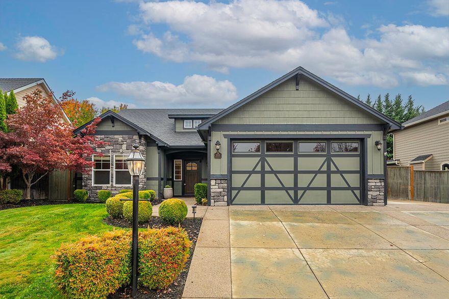 Fantastic, Craftsman style home beautifully positioned in one of E. Medford's most desirable neighborhoods. Featuring a split bedroom, open concept layout this single level 4 bed, 2 bath is designed for easy living and entertaining. Enjoy hardwood floors, generous bedrooms plus numerous upgrades and amenities throughout. Gourmet kitchen equipped with granite countertops, eating bar, walk-in pantry, ss appliances and abundant cabinetry. The spacious primary suite includes a coffered ceiling and spa-like ensuite boasting a dual sink vanity, oversized shower, slate floors and large walk-in closet. Bright and inviting great room open to the kitchen with a gas fireplace framed by brick surround, mantle & seating ledge. Beautifully kept, easy-care landscaping with a large, covered patio & oversized storage shed. The side yard provides additional space for a garden or pets, complemented by an oversized 2-car garage and gated 60x13 RV parking area. Convenient to schools, parks, medical & more