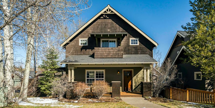 This beautiful home is ideally located in the desirable Braeburn neighborhood in SW Bend on the way to Mt Bachelor with the Deschutes River Trail and Phil's Trail complex a stone's throw away and only a 5-minute drive to the heart of town. The main level features a great room with stone fireplace flanked by elegant leaded-glass windows and plentiful storage that opens to the dining area, well equipped kitchen and a den or 4th bedroom with adjacent full bathroom. Three additional bedrooms with vaulted ceilings and two full bathrooms are located upstairs, including a primary suite with a private balcony. Outside, the large private deck with pergola, fan and gas firepit leads to a tiered fenced yard with mature landscaping, flagstone and pavers offering multiple areas to relax. The oversized 2-car garage with storage extending under the house and easy access to public lands, golf, restaurants, schools and shopping make this a perfect base camp to experience the best of Central Oregon!