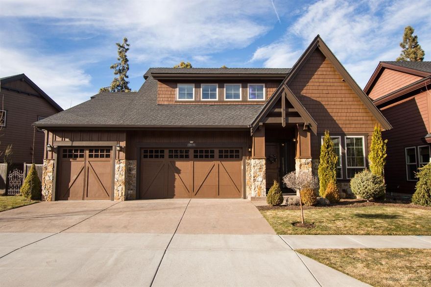 Luxury abounds in this spacious Aspen Rim home. Open great room w/ decorative gas fireplace and mantel, wood flooring. Formal dining plus nook, den/office w/ built-in bookcases. Large open island kitchen w/ slab granite counters, stainless appliances, 5-burner gas cooktop. Master suite on main level w/ travertine bath surfaces, soaking tub, shower & large walk-in closet. Huge covered patio w/ outdoor kitchen & gas BBQ plus gas fireplace. Central AC, 3-car garage. Quiet street, community pool & park nearby.