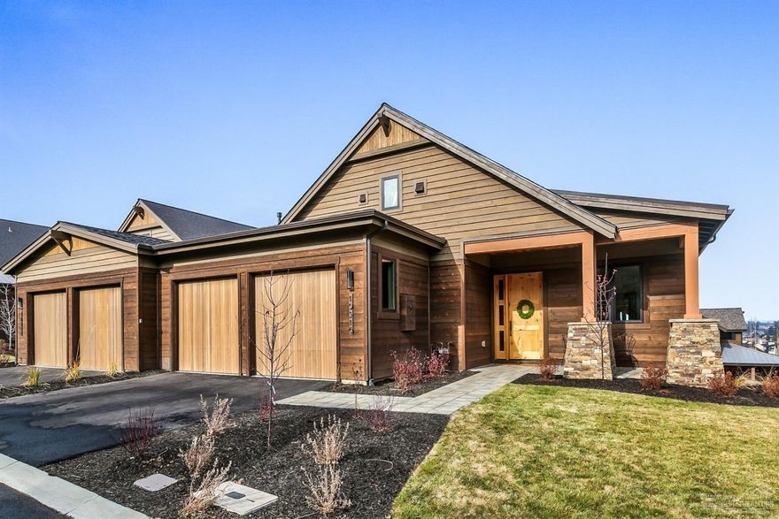 Construction is now complete on this new luxury home in Triple Knot @ Tetherow. Featuring Cascade and golf course views, this spacious 4,170 sf floor plan offers 4 bedrooms, 4.5 baths, main level living, gourmet kitchen, spacious great room, office & large bonus room tastefully finished in NW Contemporary design. With a large back deck to soak up the sun, enjoy Cascade Mountain and Tetherow Golf Course views, and an HOA that offers low maintenance living, why look any further? Come home to Triple Knot!<br>