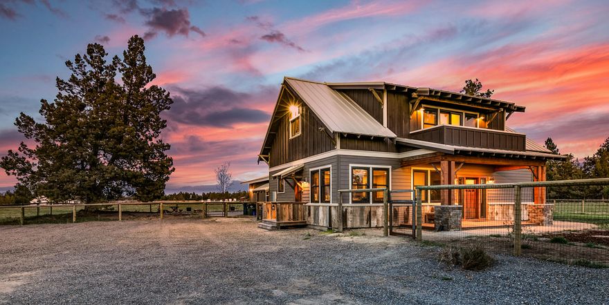 Stunning custom built home on 10 acres with 8 acres of irrigation is ready for you! This 2018 finished home features custom mahogany cabinets and wood finishes throughout, stainless steel appliances with propane range/oven, limestone and quartz countertops, a cozy wood burning fireplace with custom metal door, large bonus room upstairs with peekaboo mountain views, 9 foot ceilings and more! Outside you will find a beautiful 1800 sq. ft. paver patio with built in fire pit overlooking the completely fenced lush pasture and yard, 2017 built 30x60 shop with 12x50 hay storage on the side, two ponds, and 2 green houses for your farm to table living. All of this only 15 minutes from downtown Bend and the Redmond airport. You don't want to miss this one. Welcome home!