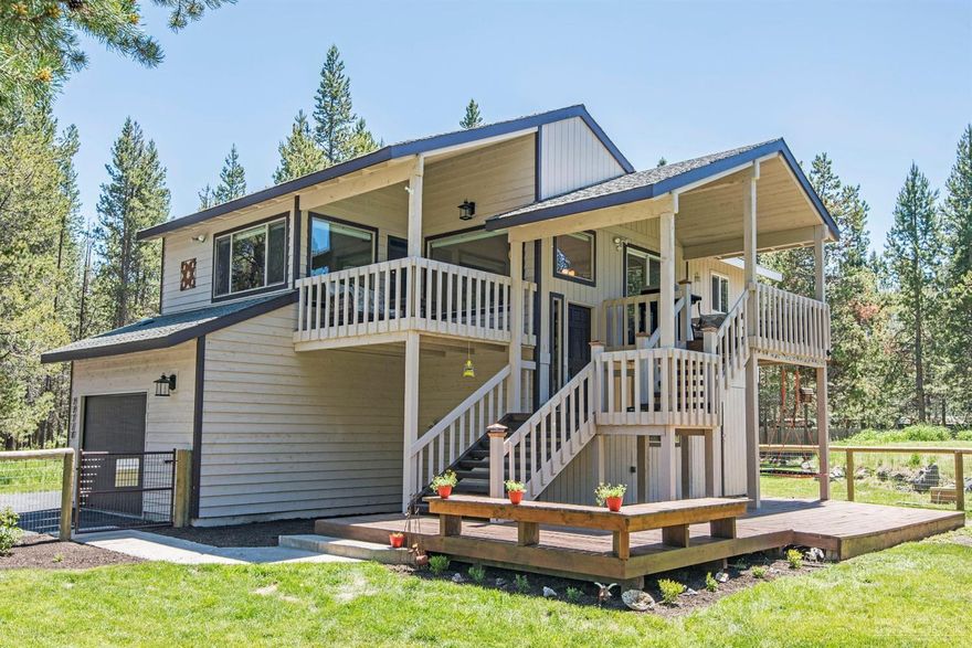 Hello River! This home is located across the street from the Deschutes River and just two lots away from river access. Relax and enjoy life on one of the two covered decks with terrain and river views. The lot offers privacy, plenty of room for RV parking, old growth timber, and a fenced yard as well. Recent updates include a heat pump, light fixtures, fully remodeled master bathroom and entrance flooring. There are two master suites with the upstairs master currently being used as a bonus room. Check it out today!