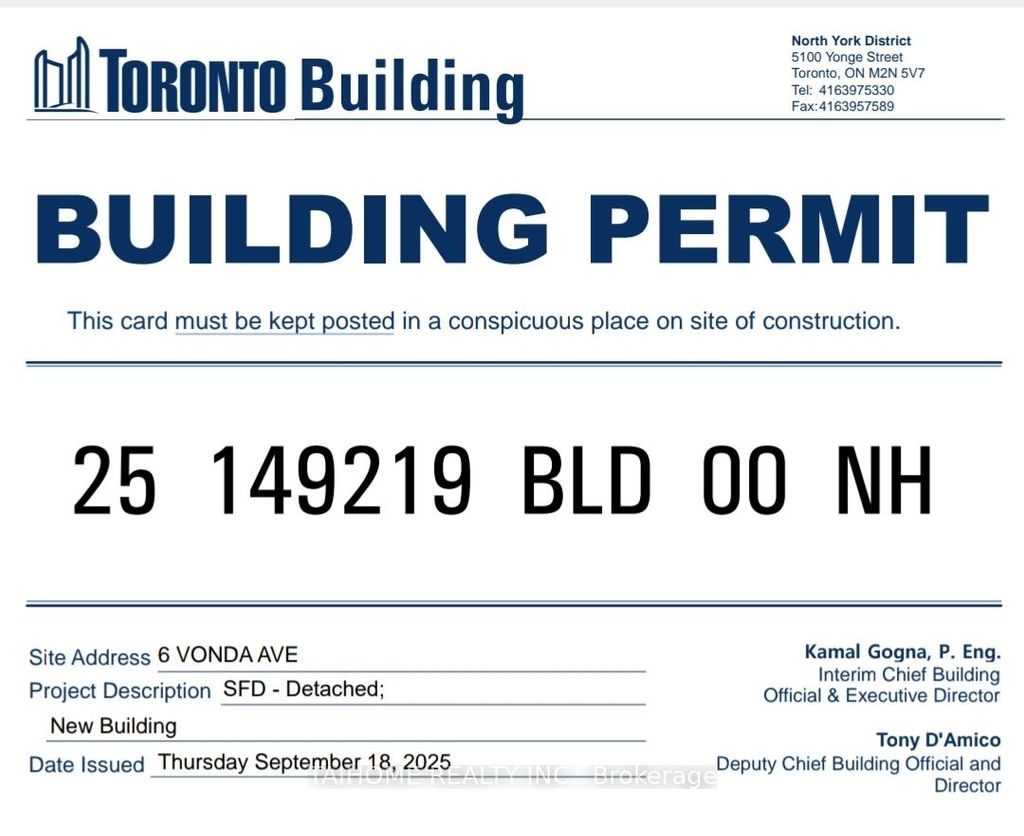 Photo of 6 Vonda Avenue, Toronto, ON M2N 5E7 (MLS # C12734498)