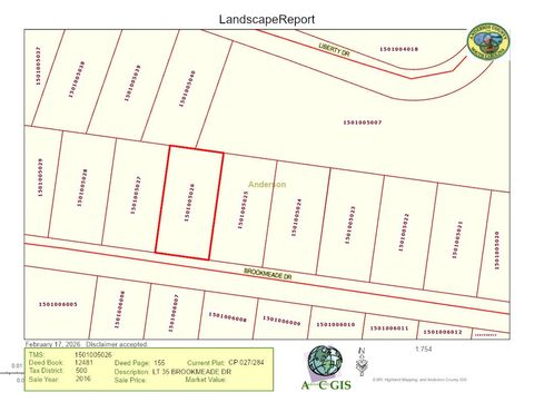 Vacant Land For Sale - Brookmeade Drive<br/> Anderson, SC 29624