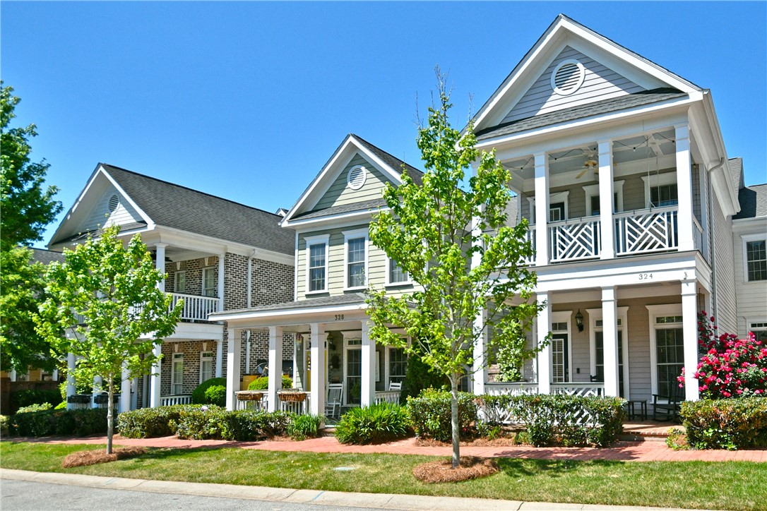 This inviting porch offers charming views of the n