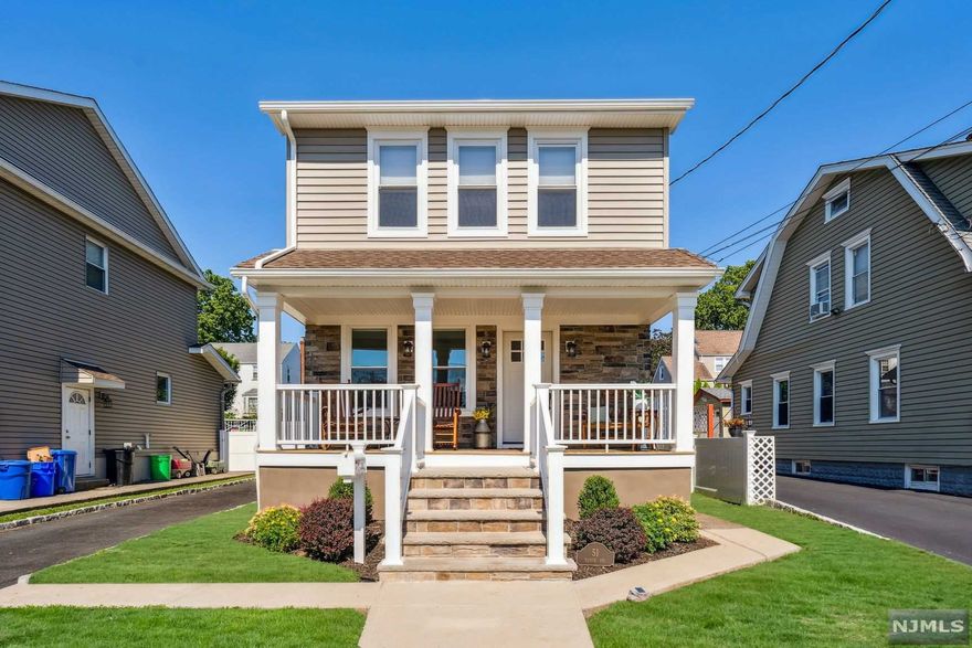 Move right into this Spring Garden Colonial with the perfect front porch for summer lemonade and a rear deck for a BBQ and relaxation. This picture perfect home features a Living Room. Large Dining Room, ultra Modern Eat in Kitchen with stainless steel appliances and granite countertops, Butler's Pantry with Laundry and a Family Room off both the Dining Room and Kitchen. The Family Room also has a corner fireplace. The Deck is accessed thru sliding glass doors in the Family Room. Upstairs, there is a 2 room Primary Suite and 2 additional Bedrooms and an updated Bathroom. Close to NYC transportation, neighborhood stores and the ON-3 Campus. (formerly Roche) Fireplace and all flues in "as is" condition with no known defects.