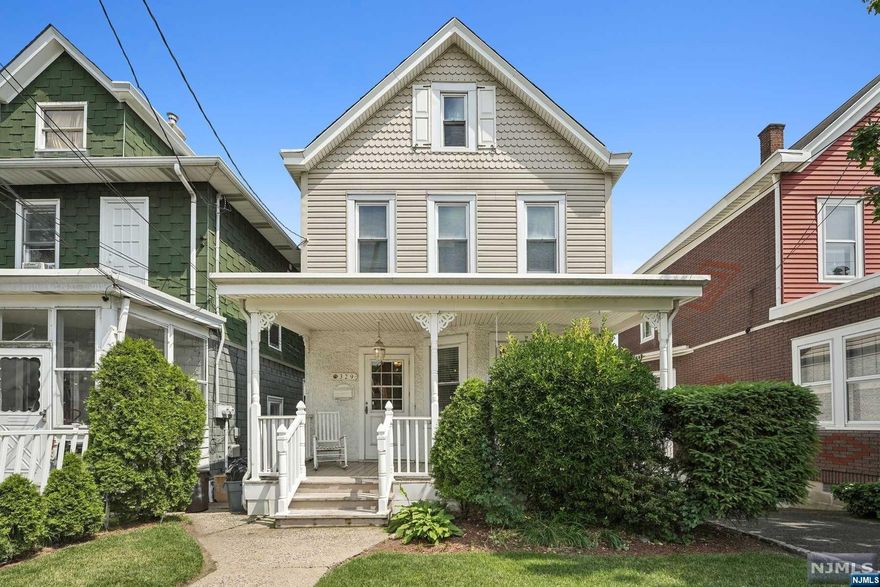 Welcome home to this charming colonial in the heart of desirable Carlstadt. This well maintained home greets you with a beautiful front porch, tall ceilings and gleaming hardwood floors throughout. The first floor showcases a living room with tall bow windows, formal dining room and spacious eat-in kitchen. The second floor is complete with three bedrooms, one full bathroom and staircase access to the large unfinished attic. The basement with full walk-out, offers endless possibilities to finish and create a flex living space. Additional features include a large two-car garage, newer furnace and newer water heater. Great location with easy access to NYC transport, major highways, restaurants, and so much more! Home being sold in AS-IS condition.