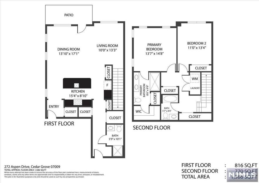 Welcome to Hilltop at Cedar Grove, a beautiful, new townhome community in a picturesque setting with great amenities. Come see this move-in ready 2-bedroom, 3-bath end-unit townhome with all of the comfort of new construction, the convenience of nearby transportation, and the serenity of a wooded view. The interior of this unit features 9-foot ceilings, a brand new kitchen (with stainless steel appliances and granite breakfast bar), huge closets, bedroom-level laundry, spacious rooms, and more.Washer & dryer included, along with Nest thermostats for the HVAC system. With 8 years left on the tax abatement, this unit will not last long on the market.