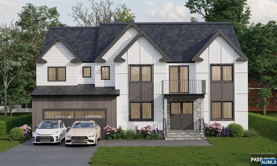 Welcome to this elegant Center Hall Colonial offering 6 bedrooms and 5.5 baths, thoughtfully spread across three beautifully designed levels on a level 0.27-acre lot. Step into a grand two-story foyer that opens to spacious formal living and dining rooms. The gourmet kitchen is a chef's dream, featuring a large center island, high-end stainless steel appliances, a walk-in pantry, a bar area, and an open-concept layout that seamlessly connects to the Double-Height family room with a cozy fireplace and a generous patio for effortless indoor-outdoor living. The main floor also includes a first-floor bedroom with an en-suite bath and walk-in closet, a mudroom, a powder room, and direct access to a two-car garage. Upstairs, the luxurious primary suite features dual walk-in closets, a spa-like bath with soaking tub and stall shower, and access to a private balcony. Three additional bedrooms including a junior suite with its own bath and walk-in closet plus a shared hall bath provide ample space for everyone. A central laundry room and an additional shared balcony add both convenience and charm. The fully finished basement is built for enjoyment and practicality, offering a spacious recreation room, a media room for movie nights, a sixth bedroom with a full bath for guests, a private home office, and ample storage. Comes with a 10-Year Builder Warranty for added peace of mind.