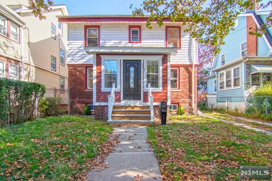 Remarks: Welcome to this beautiful newly renovated traditional style home located in the Weequahic section of Newark. This home features open concept kitchen and dining room joined by a lovely peninsula, living room featuring nicely stoned fireplace and powder room. The Upper level has 3 bedrooms with each room having spacious closets and full bathroom. Finished open concept basement with full bathroom and washer/ dryer area... amazing space for all imaginations... Recessed lighting and original hardwood flooring throughout. HVAC, updated electric and new plumbing. 2 car detached garage. Minutes away from Weequahic Park/Golf Course, Newark Liberty International Airport and major highways NYC Commuters