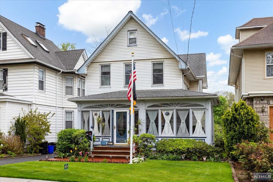 Centrally located 3 BR Colonial offering great living space, charm & plenty of updates throughout. First floor welcomes a wide 3 season glass enclosed front porch, welcoming LR along with a Formal Dining Room. Updated granite kitchen has newer appliances & is open to a family room having a vaulted ceiling & a dining area w/sliders to backyard & deck. Second floor hosts all 3 bedrooms along w/a new full size tiled & glass bathroom. Basement is full size having high ceilings, dry with laundry, has a workshop, quarter bath & offers great finishing potential. This home has been well cared for offering a new 3 zone gas heating system, updated 200 amp electrical system, new wiring & updated plumbing. Backyard is long & offers parking lot for at least 4 cars. Great location! Walk to NYC Bus, shopping, schools, worship, parks plus more. Quick drive to GWB, Lincoln Tunnel, all hwys, hospitals & shopping centers.