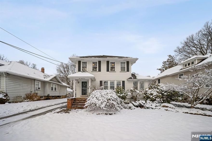 You are going to love everything about this beautifully-maintained Colonial located in a prime Hawthorne neighborhood! Here timeless charm meets stylish updates. From the covered front entry to the stained-glass-window in the foyer, this 3-bedroom, 1.5-bath home showcases hardwood floors throughout, rich trim details, and a decorating style that feels both classic and current. The first floor offers an ideal blend of formal and casual living, featuring a sun-filled living room, dining room, and an all-season sunroom perfect for relaxing year-round. The updated kitchen shines w/ quartz countertops and stainless steel appliances and flows effortlessly into a spacious family room w/ gas fireplace, a convenient first-floor powder room &access to the yard. Upstairs, the large primary bedroom with two double closets is joined by two additional bedrooms and a tastefully updated full bath. The unfinished basement provides excellent storage and future potential. Set on a 51 x 319 lot, the rear portion of the yard is fully fenced and includes a shed, sprinkler system, and ample outdoor space, while the property offers plenty of parking. A detached two-car garage with drive-through access on one bay adds flexibility and convenience.Ideally located near both Hawthorne and Glen Rock downtowns, commuter options, dining, shopping, & parks, this move-in-ready home is in excellent condition and beautifully styled throughout. A true Hawthorne gemâ€”donâ€™t miss the opportunity to make it yours