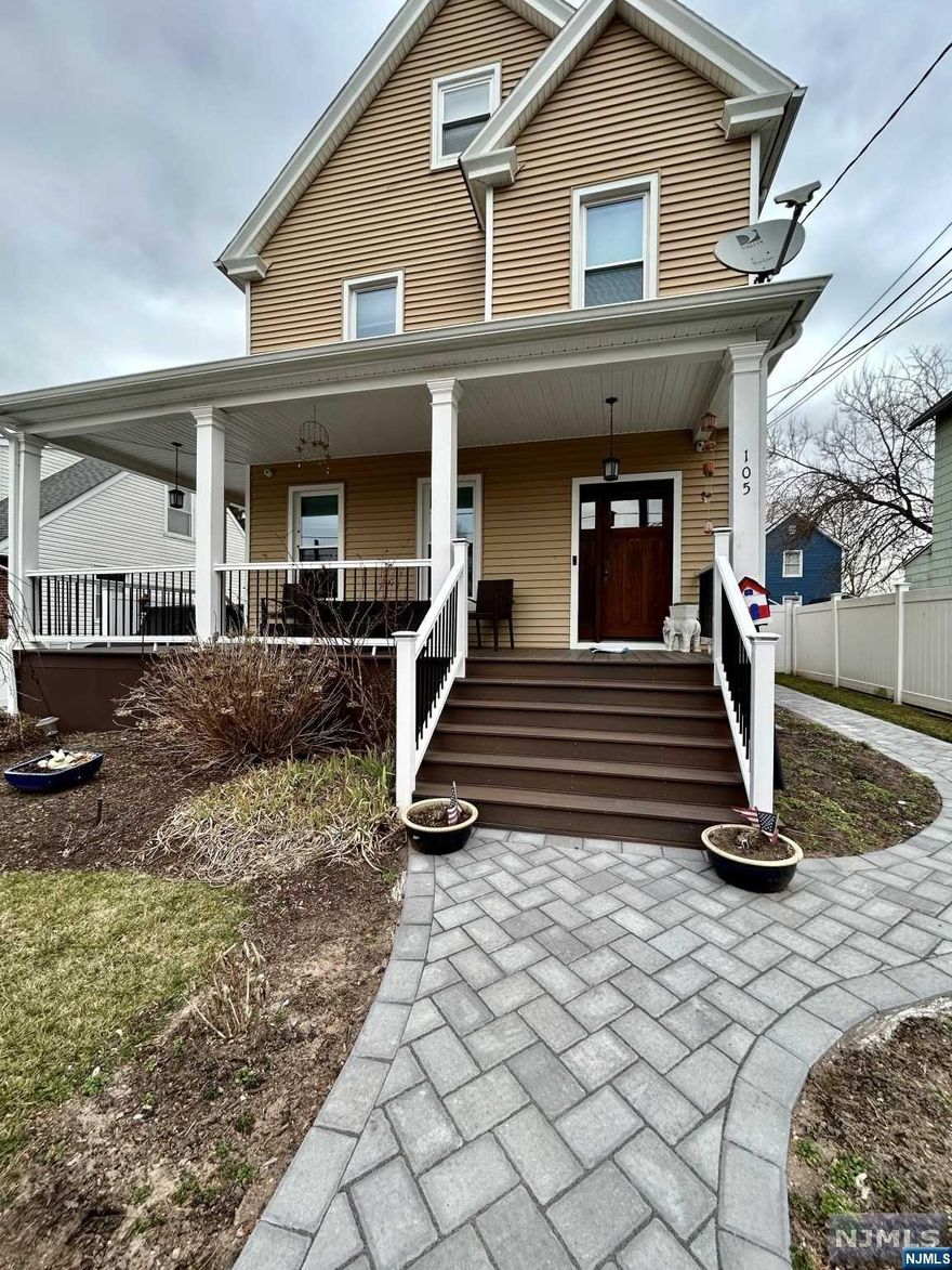 Welcome to this stunning renovated move-in ready home situated on a large lot close to NYC. This Gorgeous home offer an open concept living area with new wood floors and modern Kitchen with quartz countertop. The second floor features two generous size bedrooms with good size closets and a full bathroom. The main bedroom is in the third floor with ample space. On the basement is the laundry room, a full bathroom and a bonus room with exit to the amazing back yard with great space for entertaining.