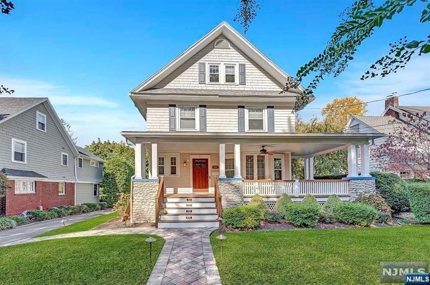 This beautifully maintained and updated 5-bedroom, 2.5-bath Victorian is located on one of Upper Montclair's most coveted streets. With its stunning curb appeal, the light-filled front porch invites you into a home full of charm and modern upgrades. The first floor offers a spacious living room, dining room, and an updated powder room, along with a large laundry room for convenience. The chef's kitchen is a true standout, featuring custom cabinetry, an oversized center island with quartz countertops, and premium finishes. A family room addition provides even more living space and opens to new sliding doors that lead to an oversized Azek deck, perfect for outdoor entertaining. The fenced-in backyard is a private retreat, complete with mature landscaping, private patio and sprinkler system. The second floor features three generously sized bedrooms, including a large office with plumbing in place for a primary bath. The renovated hall bathroom is stylish and functional, and the custo