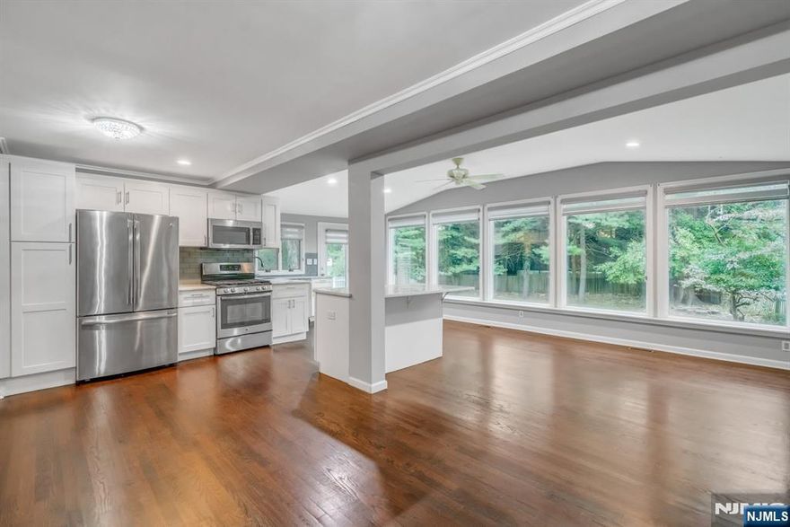Wonderful opportunity to rent a beautifully renovated, sun-drenched 4-bedroom, 2.5-bath home on a quiet cul-de-sac in Allendale. This inviting home offers a spacious open floor plan with a wall of windows overlooking a private yard, creating a seamless flow for everyday living and entertaining. The main level opens to a sunlit living space, while the lower-level family room features a gas fireplace, laundry, powder room, and walk-out to a backyard oasis with deck. Upstairs are three generously sized bedrooms with an updated bath. The private primary suite sits on its own level with a wood-burning fireplace, sitting area, walk-in closets, and renovated bath. Close to top-rated schools, downtown, parks, and NYC transit. Non-smoking. Tenant responsible for snow, lawn, and first $150 repairs. Rental Application, Lead Paint Addendum (in documents), NTN credit Report (credit must be 700+) & 2 Months Paystubs required. 2 Year+ lease