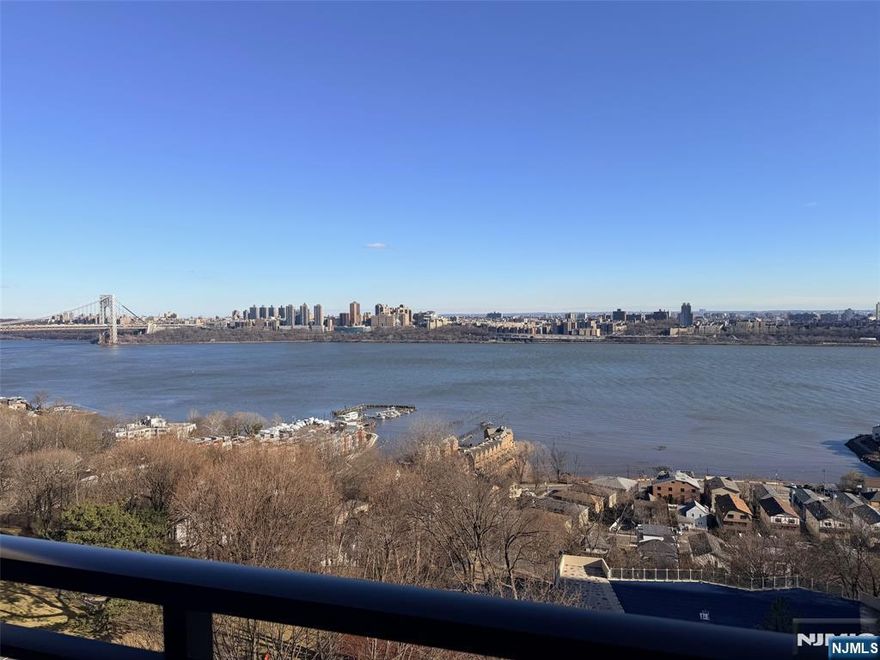 Incredible views of the Hudson River and Manhattan. Faces east with sunny exposure and shimmer lights from NYC in the evening. Large terrace. Downsplit apartment - enter on one level, go a few steps down to the living room/dining room/kitchen and another set of stairs down to the bedrooms/baths. Nice amount of closets. Apartment needs a complete renovation - priced to sell! Strictly AS IS. Buyer must waive inspections. Horizon House has many amenities - 24 hour doorman, 2 outdoor pools, tennis, playgrounds, gym in the building. Laundry in the basement (no W/D allowed in the apartment.) Small dog or cat allowed. Minimum 25% down. Gross income must cover the building expenses plus other debt on a 4:1 ratio. Minimum income for a cash deal with no other debt is: Public buses right outside the complex for easy commuting. Close to houses of worship, shopping, restaurants, schools. Cash buyers with no other debt must make $139k to qualify, more if getting a mortgage or have other monthly expenses.