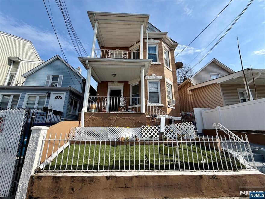 Welcome to this Large 2 Family House in a very nice are of Paterson with finished basement and attic. Each unit includes 3 spacious bedrooms, eat in kitchen and living room. Fully Rented. First Floor unit will be delivered vacant. Dont miss this opportunity. this house is being sold Strictly As Is. No credits.