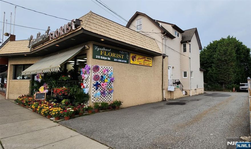 High traffic street located in the center of town! Fully rented building has been in the family for 80+ years as owner. Florist-1950 SQ. FEET - Florist show room, area office, work room, basement, bathroom, separate utility, oil heat ABOVE GROUND TANK, electric hot water heater, central AC one parking space. Rear apartment 600 square feet, one full bathroom, one bedroom and kitchen area, hot water baseboard heat separate furnace, separate hot water heater, separate electric meter, Mini split AC, one parking space. Second floor apartment 900 square feet forced hot air heat and AC, two bedrooms, one full bath eat in kitchen and family room, second floor can use a bedroom or living room, separate meter and hot water heater, 2 parking spaces both second floor apartment and rear apartment have washer and dryer. Garage area 525 square feet, electric, water 3.5 car garage area second floor office and storage, 3 parking spaces.