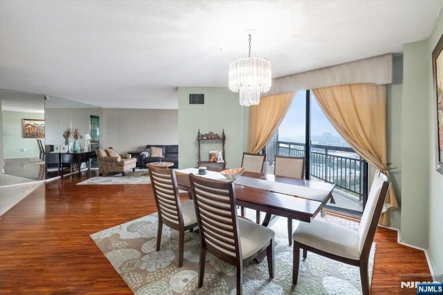 This spacious duplex offers 3 bedrooms (2br plus den/3rd bederoom), 2.5 baths, and two private walk-out terraces with beautiful river and swimming pool views. The main floor features a bright living and dining area, updated kitchen, a bedroom/den, walk out terrace and a convenient half bath. Upstairs, youâ€™ll find 2 bedrooms each with its own full bath, including a main suite with walk-in closet. Both levels offers walk-out terraces perfect for relaxing and entertaining. Enjoy resort-style amenities included in HOA: 24-hour concierge, swimming pool, gym, tennis courts, clubhouse, jogging trails, nursery, and direct NYC transportation. A rare find combining space, comfort, and convenience in one of Secaucusâ€™ most desirable communities!