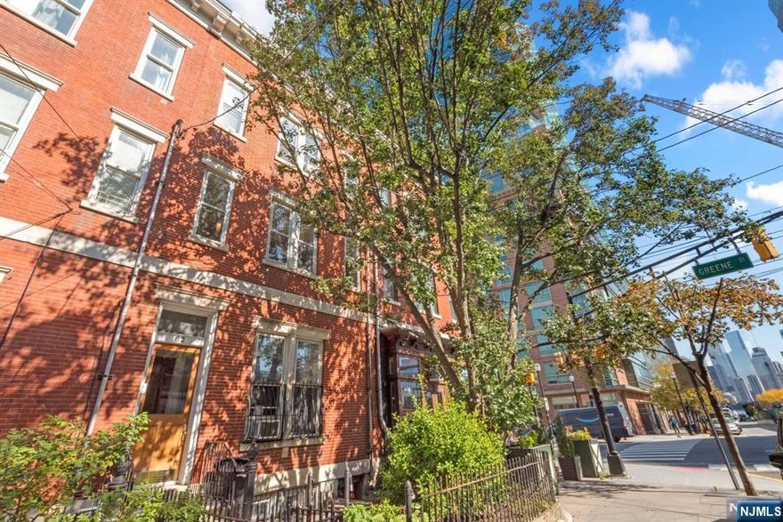 Exchange Place/Paulus Hook neighborhood or live in a spacious duplex with great rental income, this is the one! Just under 20 ft. wide, the 3 front windows allow for maximum southern light throughout the home. The 100 ft. deep lot is perfect for creating your own backyard oasis. With a full 6 BR's, 4 full baths the possibilities are endless. Charming details such as marble mantle pieces and wide-plank original flooring along with stunning historic plaster mural on the parlour level transport you back in time. Finding a spacious home in this gorgeous neighborhood that offers the easiest commute to New York is extremely rare. Just two blocks to the Ferry and minutes to the Exchange Place Path Train and Lightrail, as well as the brand new Whole Foods just a couple of blocks away.