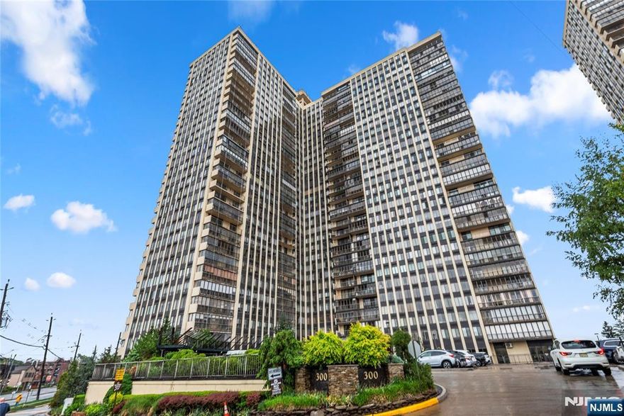 Welcome to Unit 1817 at Winston Towers, one of Cliffside Parkâ€™s most desirable luxury high-rise communities. This expansive 2-bedroom, 2-bath south/west facing residence offers 1,509 sq.ft. of bright, open living space with views of the New York City skyline & Hudson River. Bathed in natural light from morning to evening, the spacious living & dining area features wall-to-wall windows that frame the cityscape & provide a warm, inviting atmosphere. Whether you're enjoying quiet mornings or hosting gatherings, the panoramic south-facing exposure offers a breathtaking backdrop. The kitchen is stylish & functional, equipped with granite countertops & abundant cabinetry. The oversized primary suite offers a peaceful retreat with generous closet space & a private en-suite bath. A well-proportioned second bedroom provides flexibility for guests, a home office, or additional living space, with easy access to a second full bathroom. Additional highlights include a large private terrace, hardwood flooring throughout & ample in-unit storage. As a resident of Winston Towers, you'll enjoy resort-style amenities including 24-hour doorman & concierge, a fitness center, outdoor pool, tennis courts, children's playground, laundry on every floor & secure indoor parking for an additional monthly fee. Conveniently located just minutes from Manhattan via express bus or ferry, & close to shopping, dining, and waterfront parks, this home offers the perfect blend of city access and suburban comfor