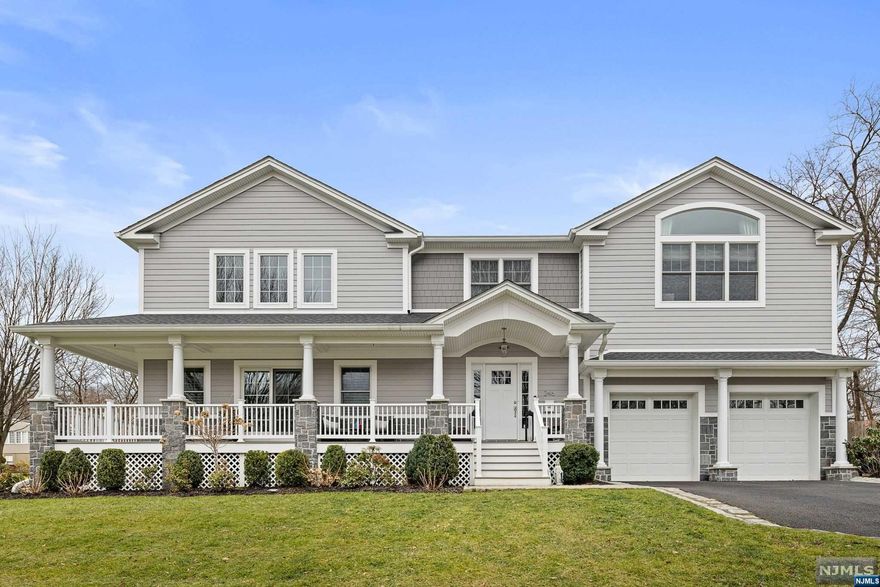 Opportunity knocks! Only 5 years young in sought after Paramus for less than 1.5M. This stunning newer construction home features 5 bedrooms, 5.5 baths, 2 car garage, finished basement, dead-end street, and is located in a great neighborhood. Elegant over-sized 2 story great room with coffered ceilings is open to the beautiful designer kitchen w/ center island, featuring Wolf & Miele appliances. Huge primary suite featuring vaulted ceilings, large WIC, and spa-like primary bathroom. Finished basement with full bath and separate room can be used as an office. Charming wrap around covered front porch that can be accessed from the front and side door is great for enjoying the changing seasons. True pride of ownership personified as the home is in mint condition! Taxes only $17,169.