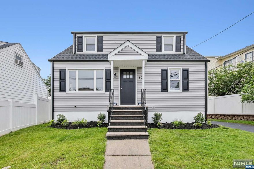 Welcome Home !!! Updated 3 bedroom Cape Brand New kitchen with Island that has custom woodwork trim, stainless steel appliances and granite countertops ,New HVAC, Roof, Windows, Vinyl Siding, Exterior Doors, Blacktop Driveway, Electrical Panel, Hardwood Flooring on first floor, New tiled bathroom, composite back porch, full basement freshly painted with washer dryer hook ups. Close to shopping, highways, restaurants, NYC Transportation, Garage is being sold as is with no known issues, Check with Saddle Brook Tax office for new tax bill Agent Remarks: Use Showing Time