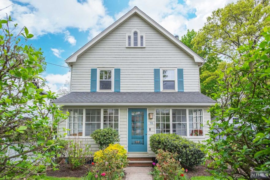 Welcome to 78 Columbus! Begin the tour at the 4 season sunroom---a great place for morning coffee or curling up with your laptop in the afternoon! The cozy living rm has a w/b f/p, built-in bookcase & adjoins a mud room w/ leaded glass window. The dining rm leads to the recently refreshed EI kitchen, offering ss apps, plenty of counter & cabinet space & 3 skylights. 'Bring the outside in' with direct access to deck & deep fenced yard. The powder rm completes the 1st floor. All three 2nd fl bedrms are generous in size & have h/w flrs. Spacious hall bath is renovated. The 3rd fl bedrm has recessed lights & vaulted ceiling, currently being used as a leisure rm/ office. The finished garage w/2 skylights is a delightful bonus space (perfect as a studio, man cave, teenage getaway.) Or...convert back to a 'traditional' garage. The basement has high ceilings & is ready to be finished. Hard-to-beat location! Less than 10 min walk to Walnut St station, Farmer's Market,multiple restaurants.