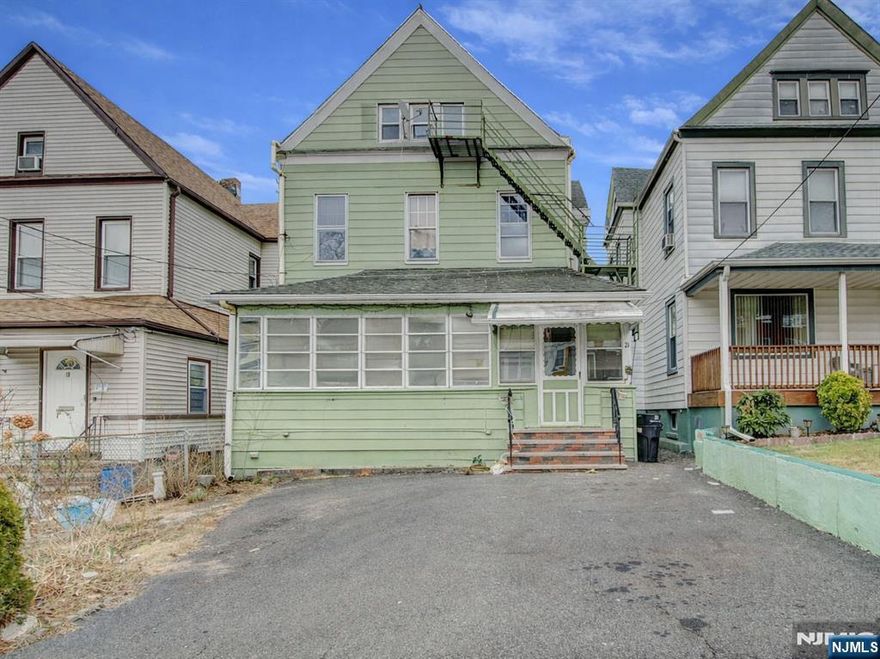 RARE FIND! Legal 2 Family with BONUS 3rd Unit Income Opportunity Awaits! This versatile property offers incredible flexibility and income potential in a prime Passaic location. Each of the two main levels features 2 bedrooms and 1 bathroom, plus a bonus attic unit with its own separate walk up entrance, room, kitchen, and bathroom perfect for maximizing rental income. VALUE-ADD OPPORTUNITY: The first floor presents an excellent chance to customize and upgrade for owner occupancy while collecting rent from the second floor and attic units, OR renovate to increase rental income. The second floor and attic are tenant-ready, allowing you to start generating cash flow immediately. UNBEATABLE LOCATION: Minutes from everything that matters quick access to Route 21, approximately 20 minutes to Newark Airport, 30 minutes to NYC, walking distance to downtown Passaic shops and restaurants, and close to public transportation for easy commuting. This is your opportunity to own a smart investment property or live for less with rental income covering your costs. Properties like this don't come around often don't miss your chance to own a home with a bonus income producing unit!