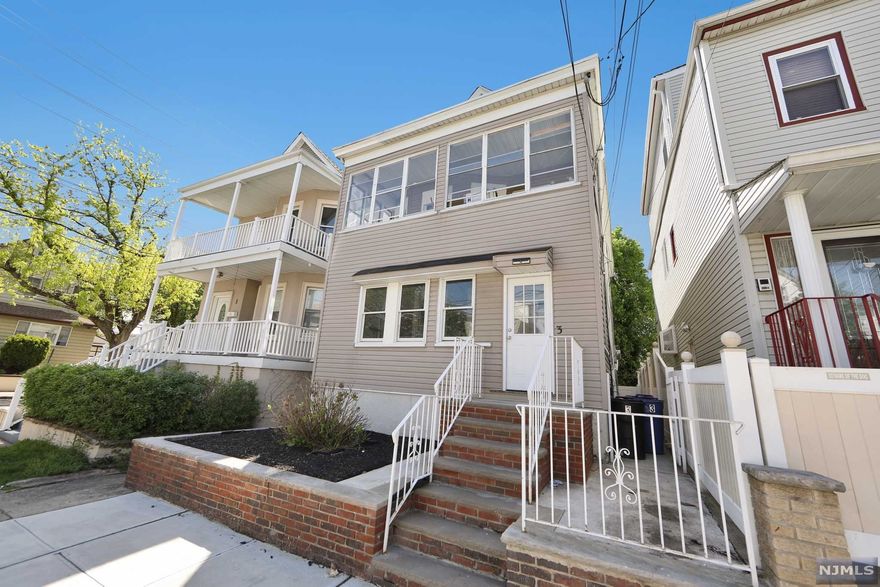 Welcome home to this recently renovated 2 family home featuring renovated kitchens (with stainless steel appliances), bathrooms, and floors. Both floors feature a gallery kitchen, living room, dining room, and 2 bedrooms. The second floor offers an additional two rooms in the attic. Brand new furnaces and water heaters installed in 2021. Public transportation to NYC is 1 block away. Near schools, shopping areas, easy access to highways, and more. House is sold-as is with no known issues.
