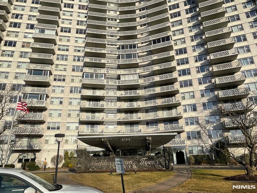 Mediterranean Towers North 14th Foor Luxury CO-OP. Wonderful corner Unit. Hallway entrance with walk-in-closet. Spacious Living Room, terrace to enjoy the view. Dining Room with pantry. Kitchen. Two bedrooms with TWO FBTH. Master Bedroom with His and Her closets. FBTH with closet. Laundry area on each floor. Amenities includes 24 HR doormen. Onsite management, valet service. Pool, kiddie pool, gym fitness center (Membership Fee), Tennis, Basketball, Racquet Court. Community room. Includes property tax, gas, heat/AC, hot water. Parking is additional subject to availability ($75 Outdoor, $90 Indoor). Across the street of the Constitution Park. Sale in "AS IS" condition. Ready for the imagination to renovate. Easy access to Highways and commute to NYC, shopping and restaurants.