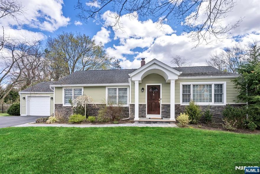 Welcome to this sun-drenched, move-in-ready 3 bedroom 3.5 bath ranch offering the perfect blend of modern updates and one-floor living. The main level features an open-concept living/dining area with charming rustic beams, an eat-in kitchen with granite countertops, SS appliances, and an expansive great room boasting vaulted ceilings, convenient half bath and a cozy gas fireplace. The primary suite includes a walk-in closet and spa bathroom, two additional spacious bedrooms and an updated bathroom complete the main living space. The chic, finished lower level offers versatile space for a home gym, recreation, and laundry. Step outside to your private backyard paradise, complete with a modern inground pool and patio - ideal for summer entertaining. Experience everything Ho-Ho-Kus has to offer in this impeccably maintained home!