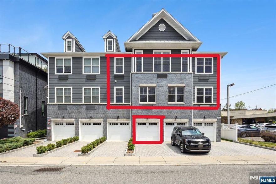 Welcome to this Sun-filled beautifully maintained modern luxury condo built in 2019 offering modern design, open layout and low-maintenance living! This home features 3 bedrooms and 2 1/2 bathrooms, perfectly designed to meet the needs of any lifestyle. All just two miles from the George Washington Bridge. Set in a well-kept and maintained boutique property with low HOA fees, a stylish brick and Hardie plank exterior, a private one-car garage and an additional paver driveway, providing a total two off-street parking spaces. Inside, you'll find 9+ foot ceilings throughout, and an open concept living and dining area ideal for entertaining. The sleek, modern kitchen is both functional and elegant, perfect for everyday living or hosting guests. Upstairs, the layout includes three generously sized bedrooms (Master bedroom with ensuite bathroom and big walk-in closet) and two full bathrooms with a dedicated laundry area adds convenience. A powder room is located on the main floor for guests. This home is move-in ready and incredibly located, close to schools, shopping, restaurant, major highways and NYC transportation.