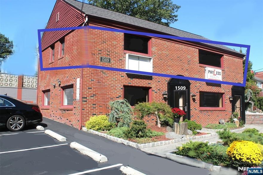 Professional office in the heart of Fort Lee. The second floor, with approx 1150 sq ft, currently using as a real estate office. (3-4) parking spaces are included. Landlord pays heat, hot water, taxes and common area maintenance. The tenant pays electric only. The south/east facing with abundant natural light, suitable for a variety of professional including legal, medical, financial, insurance, accounting or CPA, architect or engineering, consulting, teck-firms, offers 24/7 access. No pet, or real estate business. Signage is permitted. NYC trans at door. The building listed for lease at $9,500 (MLS 25031057), and 1st floor office at $6,000 (MLS 25027718). Landlord holds a NJ real estate license.