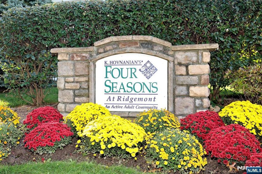 EXPERIENCE A REMARKABLE LIFESTYLE OF ONE FLOOR LIVING AT THE SOUGHT AFTER FOUR SEASONS OF RIDGEMONT 55 PLUS COMMUNITY. ENTRY FOYER INVITES YOU INTO SPACIOUS FORMAL LIVING ROOM & DINING ROOM WITH TRAY CEILINGS AND GOURMET KITCHEN WITH CUSTOM CABINETRY, GRANITE COUNTERTOPS, SS APPLIANCES, CENTER ISLAND. OPEN CONCEPT FROM KITCHEN TO THE FAMILY ROOM WITH GAS FIREPLACE OFFERS A FABULOUS ENTERTAINMENT FLOW W/BREAKFAST AREA AND SLIDERS TO A PRIVATE COVERED BALCONY. THE PRIMARY BEDROOM SUITE HAS TWO WALK-IN CLOSETS, FULL BATH W/DOUBLE SINKS, 2ND BEDROOM, BATH & LAUNDRY ROOM COMPLETES THE LIVING SPACE. GARAGE PARKING W/2 PARKING SPOTS (ONE DEEDED) & 2 STORAGE UNITS. RESORT LIKE AMENITIES INCLUDE AN OUTDOOR POOL, JACUZZI, BOCCE COURT & PUTTING GREEN. CLUBHOUSE W/EXERCISE ROOM, CARD ROOM, KITCHEN, POOL ROOM. ENJOY THE MANY SOCIAL ACTIVITIES AND EVENTS THROUGHOUT THE YEAR! CLOSE TO MAJOR HIGHWAYS, FINE RESTAURANTS AND SHOPPING. DONâ€™T MISS OUT ON THE LIFESTYLE YOU BEEN WAITING FOR!