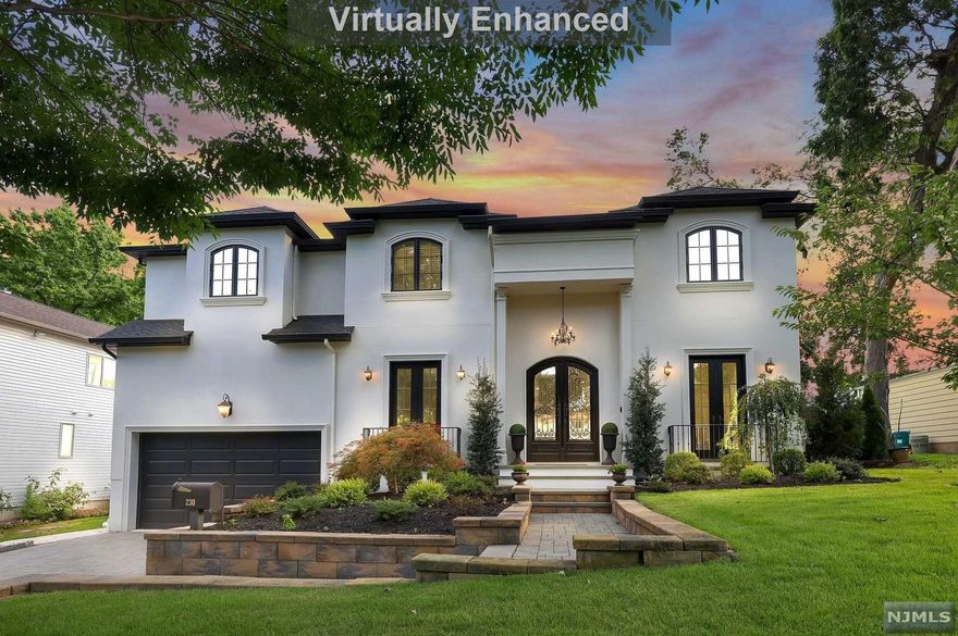 Welcome to this Mediterranean estate on one of Paramus's premier streets. This 5 bdrm and 7-bthrm home was built in mind to entertain. Step into this home thru the European wrought iron doors with glass panel. The 2 story entry foyer with its grand staircase saddled by the formal living room and dining room, both rooms bring plenty of light in from the exquisite French doors that each lead to a balcony. The lavish chef-caliber kitchen w/high end appliances, custom cabinetry, and butler's pantry. A wall of windows and French doors in the great room allows you to enjoy the tranquil grounds year-round from this room anchored by a warm fireplace. Upstairs you have 3 bdrms and a luxuries primary suit that features a large bath with soaking tub and steam shower in addition to the two WIC, this suite offers you a large balcony over looking the amazing grounds that feature the salt water pool and custom pool house. Other features include full house generator, wine cellar and more.