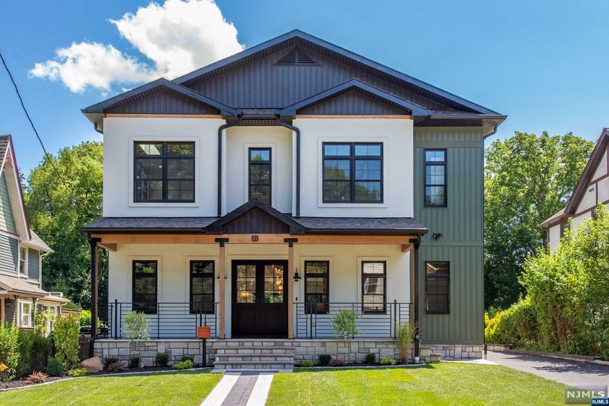 New construction contemporary gem w/high-end finishes and superior craftsmanship has 10-ft ceilings and offers 4 BR, 3 BA, 2 1/2 BA & 2 offices ideal for WFH. Gourmet kitchen is equipped with state-of-the-art appliances, custom cabinetry, quartz counters, and a massive island. Nearby pantry includes a 2nd wall oven, DW and under counter refrigerator drawers - ideal as a prepping station/extra storage. Adjoining LR and dining areas flow seamlessly, enhanced by windows that flood the space with light. 2-way gas FP adds warmth and ambience. Craft your favorite cocktails at the bar accentuated by a flip-in window. MBR complete with a spa-like ensuite BA and 2 generous WICs. Immense, finished bsmt offers endless possibilities for recreation, a media room, or fitness area. Rear deck & private 3-8' heated saltwater pool and outdoor gas firepit. Sonos indoor/outdoor system. Detached garage w/ EV charger. Situated on a dead-end, steps away from Brookdale Park and mins to Watchung Plaza.