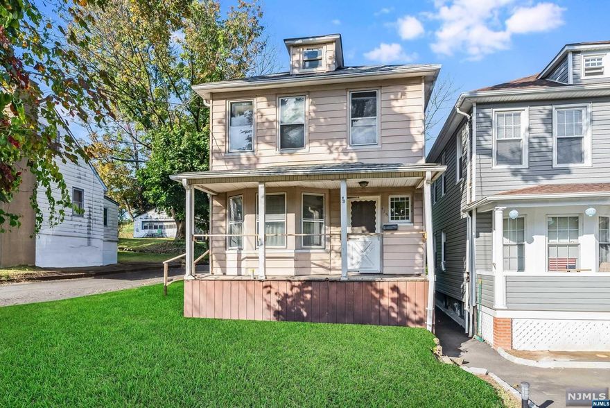 Calling all investors!! Your opportunity to invest in Haledon/Wayne has arrived! This unique property is zoned in Haledon and Wayne! Deeded with 2 lot and blocks. The Wayne portion of the property falls under the address 332 Central Ave, Wayne. While the majority of the property is located on 419 Central Ave, Haledon. First floor features living room, dining room and kitchen area. Head upstairs, where you'll discover 3 bedrooms and 1 full bathroom. The full unfinished basement with ample storage. Nestled conveniently between Wayne and Haledon, you'll enjoy easy access to local amenities, parks, and excellent schools. This property presents significant potential for customization and expansion. Sold AS IS, with buyers responsible for obtaining all necessary town permits. Don't miss this unique investment opportunity in a desirable location!