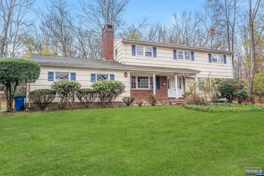 Spacious center hall Colonial set back on almost one-acre of property in desirable Allendale. In need of TLC, with lots of potential! Entry welcomes you to bright formal living room, family room with large fireplace and grill, and formal dining room. Eat-in-Kitchen with breakfast area. Bonus office room, separate laundry room, and powder room complete the first level. On the second level you will find the primary bedroom and bath. Three generous BRs w/ 1 FBTH complete this level. 2-Car garage. Close distance from all 3 highly ranked schools. Being Sold AS-IS.