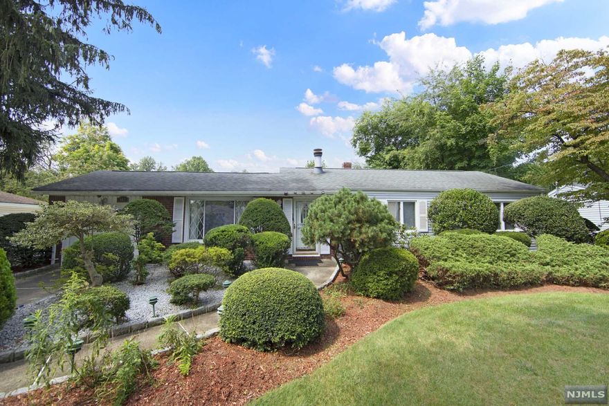 Immaculate and well-maintained, 3 bedroom, 1.5 bath ranch with a full finished basement in the heart of Bergen County. Enjoy natural sunlight from two skylights in your formal living room which also features french doors and a wood burning fireplace. Updated kitchen, formal dining room with a pantry, 3 bedrooms, and 1 full bath completes this one level home. Spacious basement offers additional livable space including a family room, office space, storage space, and a half bathroom. The dining room connects to an enclosed porch which overlooks a well-maintained, manicured lawn...and an IN-GROUND POOL. Central air conditioning, 1 car garage, backyard shed. Hardwood flooring located under parts of the carpet. Pride in ownership. Seller has constantly updated this home for over 40 years. Enjoy the convenience: walking distance to Van Saun Park, near public transportation, shopping, and schools.