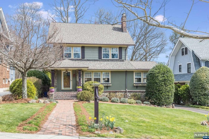 This handsome and elegant side hall colonial is conveniently located close to Mountain Ave train station, providing direct service to NYC. The property is impeccably maintained and has an easy flow inside and out, with plenty of natural light. It features a primary en-suite with a walk-in closet, a first-floor powder room, a finished basement, and a gorgeous renovated kitchen. The outdoor space includes a lovely brick patio, perfect for entertaining, a two-car garage, and a meticulously landscaped yard. You can access the Lenape trail through the secret rear gate to enjoy private access to the 157-acre Mills reservation, which has miles of trails and a scenic NYC overlook for you and your furry friends! Also nearby is Upper Montclair Village, the world-renowned Presby Iris Gardens, tennis courts, a playground, a sledding hill, and a town pool!