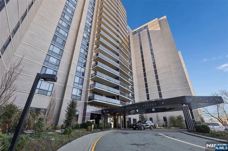 Atrium Palace â€” Luxury Condominium | 17th Floor Experience elevated living at the prestigious Atrium Palace. Perched on the 17th floor, this beautifully renovated residence offers breathtaking panoramic west-facing views and spectacular sunsets. The open-concept kitchen features granite countertops, custom cabinetry, and stainless steel appliances including a Sub-Zero refrigerator. The living room showcases elegant marble tile flooring, mirrored in both bathrooms. Both bedrooms feature hardwood floors, and the master includes custom built-in closets. Floor-to-ceiling windows frame sweeping views, while a large private terrace is perfect for outdoor entertaining. In-unit washer/dryer included. Building amenities include a fully equipped gym, indoor and outdoor pools, tennis court, children's playground, and conference rooms. Easy commute to New York City.