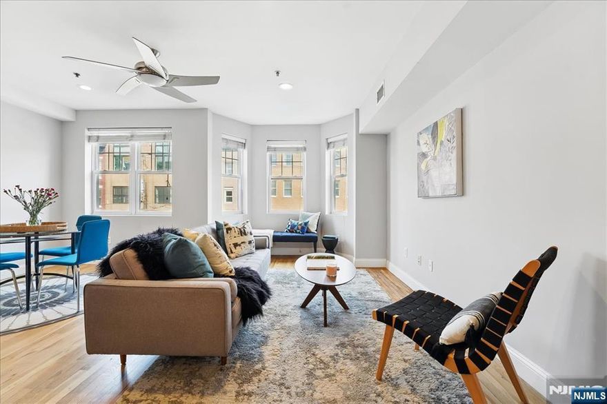 Welcome to 226 Willow Avenue, Unit #5, where modern luxury meets ultimate Hoboken convenience and a lively neighborhood! This beautifully appointed 2-bedroom, 2-bathroom residence offers a bright and airy living space with an abundance of natural light streaming through large windows. Step inside to discover gleaming hardwood floors flowing seamlessly throughout. The spacious primary bedroom is a true sanctuary, boasting a newly remodeled ensuite bathroom and a generous walk-in closet. Enjoy the ultimate in privacy and style. The second bedroom is equally inviting and offers direct access to a private balcony, perfect for enjoying your morning coffee or evening relaxation. The stylish kitchen is a chef's delight, equipped with sleek stainless steel GE appliances, ready for all your culinary adventures. For added convenience, this unit also features an in-unit washer and dryer. This exceptional building is pet-friendly, welcoming your furry companions. Enjoy year-round comfort with central air conditioning. Additional perks include storage in the garage for your belongings and a convenient mailroom for package deliveries. Location is everything! Enjoy unparalleled access to transportation with the PATH train, the Hoboken Hop, and bus stops all within easy reach. Step outside your door and find yourself surrounded by many fantastic restaurants and shops, offering a vibrant and convenient lifestyle. Nature lovers will appreciate being just one block from the beautiful Church Squ