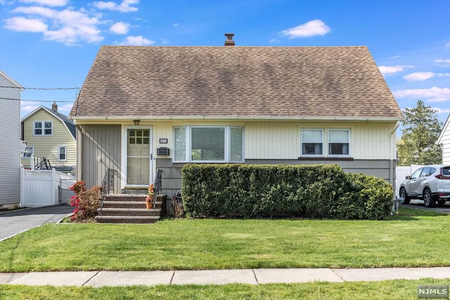 This charming Cape Cod in Nutley is move in ready! Cozy, sun filled living room is adjacent to eat in kitchen. Two bedrooms on first floor can be utilized for home office or gym. The second floor is your own private space. Good sized bedroom with a separate sitting room/rec and a full bathroom. You will love it. Basement is partially finished and waiting for your finishing touches. Backyard has a trex deck that overlooks fenced in yard with a TWO car garage. Near NYC bus stop, Hackensack Seton Hall Medical School, ON3 campus, and a short drive to Garden State Parkway and Route 3. This home could be the one for you!