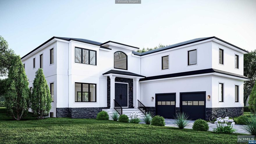 BRAND NEW CONSTRUCTION! L-Shaped Colonial on the desirable EAST SIDE of Paramus. Oversized floor plan to feature 7 bedrooms and 6.5 bathrooms. First Floor will boast two-story Entry Foyer, Gourmet Chef's Kitchen, Huge Dining Room, Formal Living Room, 1/2 bath, PLUS Bedroom and Full Bath. Family Room with Gas Fireplace that will lead to an AMAZING COVERED PATIO in the rear of the home, overlooking OVERSIZED BACKYARD. Upstairs to feature 4 bedrooms, each with private en-suite full bathrooms and Walk-In-Closets. MASSIVE PRIMARY SUITE with spa-like bathroom and HUGE Walk-In-Closets. Fully Finished basement with large Rec Room, 2 bedrooms & a full bathroom. Gym included if buyer desires. 2 car oversized attached garage. Truly amazing quality of construction and finishes plus extremely deep lot make this a rare find. Projected To Be Completed in Early 2023.
