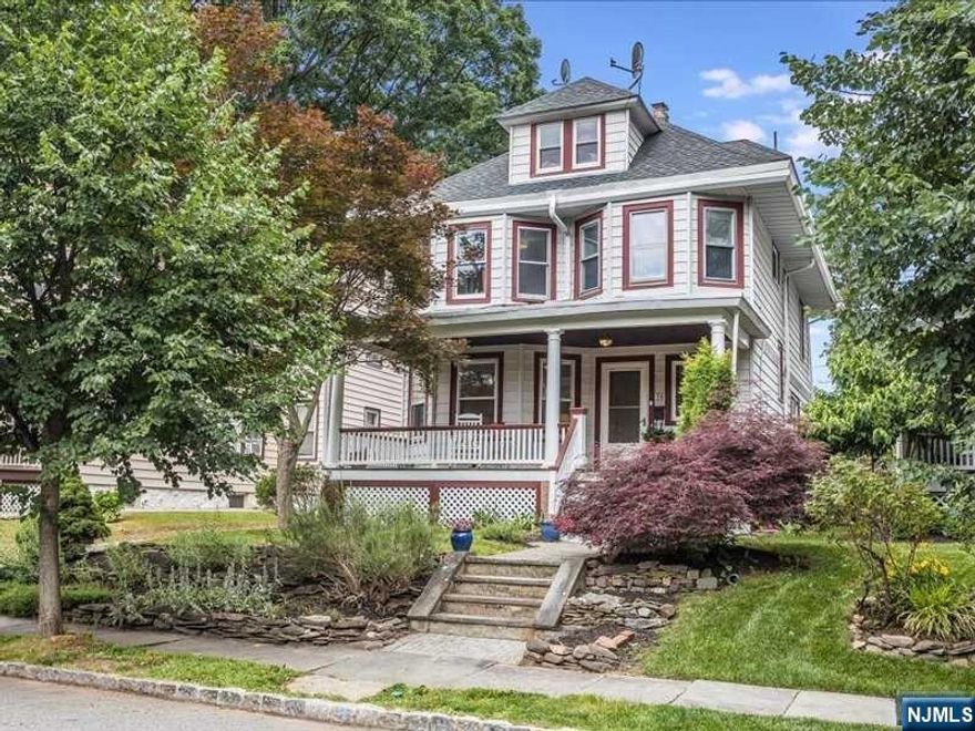 Classic Charm. Carefree Commute. The open porch is a welcome entrance to this beautiful 5 BR, 2.1 BA home in the heart of Glen Ridge. Through the front door is a gracious foyer open to the sunny LR w/large windows & hw floors. The DR features a gas fp & plenty of natural light & ample space for entertaining. The kitchen has a separate pantry, butcher block countertops & ss appls & opens through the mudroom to the deck, patio & yard w/2 car garage. A PR completes the 1st level. The 2nd level features 3 BRs plus an office & a full BA, beautiful original molding & natural light. The 3rd floor has 2 add'l BRs, full BA & walk-in storage. The finished bsmt provides a FR or WFH space, as well as laundry & storage. Ductless AC on 1st level, CAC on 2nd & 3rd levels. HW floors all 3 levels. Outside, there is a detached 2 car gar, deck & patio for entertaining, gardening or play. This special home is just blocks from top-rated schools, NYC train, GR arcade & Fitzgeralds restaurant.